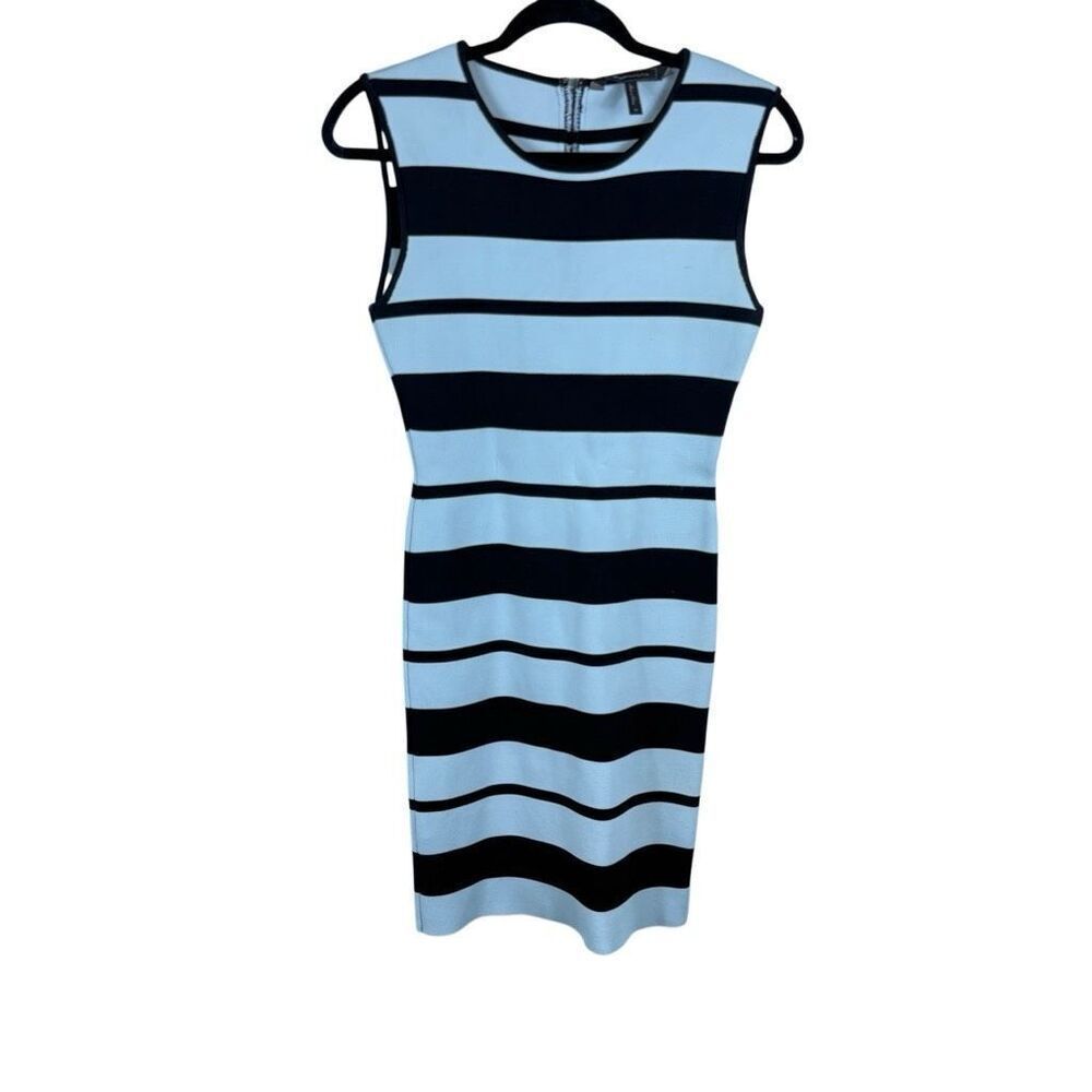 BCBGMaxAzria Black and White Striped Dress- size M